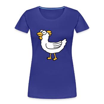 chicken - Women's Premium Organic T-Shirt - royal blue - Front - Mia (176cm)