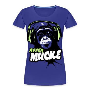 Affen-Mucke - Frauen Premium Bio T-Shirt - Königsblau - Vorne - Mia (176cm)