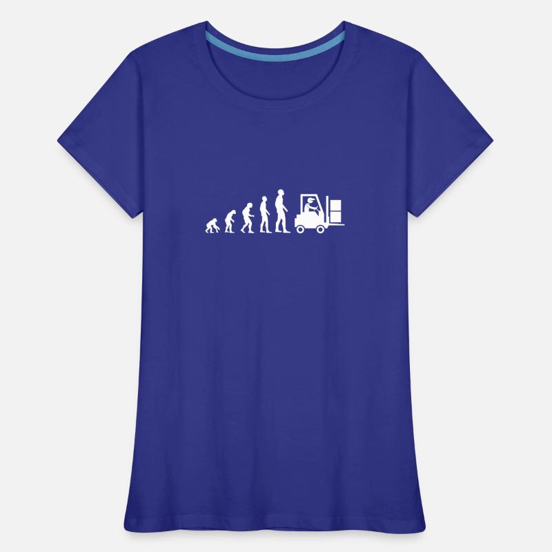 evolution forklift man humor forklift Women's Premium Organic T-Shirt