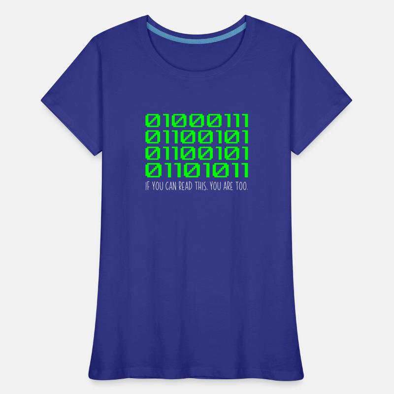 Funny Computer Binary Code Programmer Developer Women's Premium Organic T-Shirt