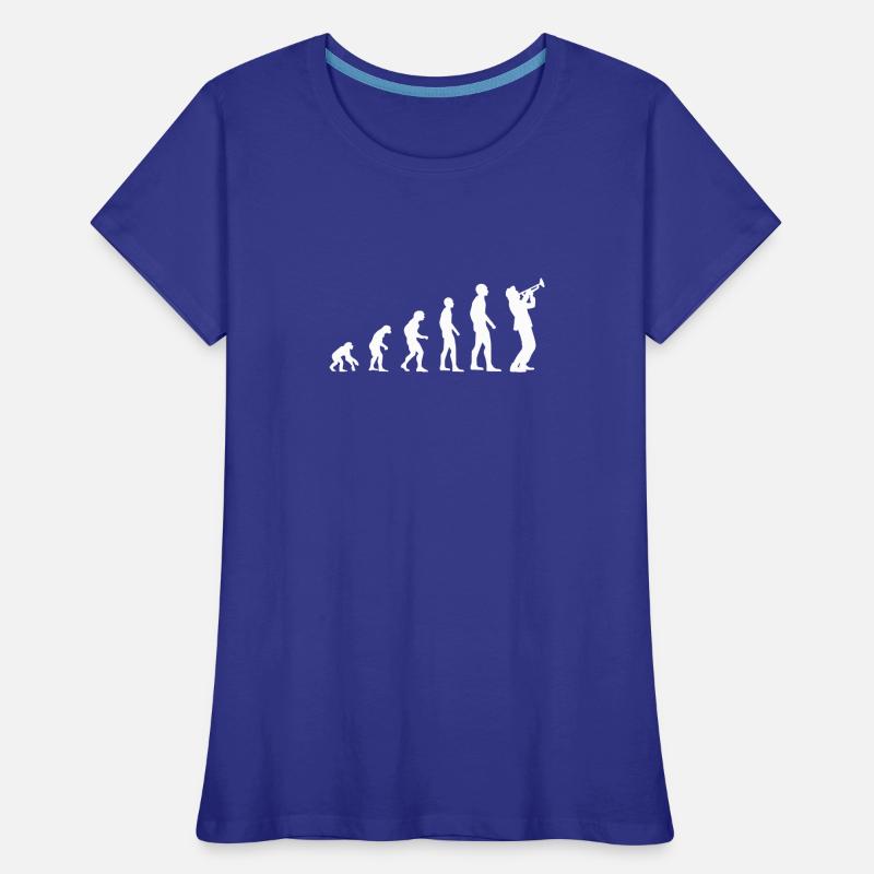 Evolution Trompete Mann Humor Trompeter Frauen Premium Bio T-Shirt