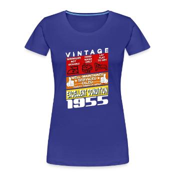 70 years old Vintage 1955 women & men Birthday - Women's Premium Organic T-Shirt - royal blue - Front - Mia (176cm)