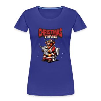 Santa Claus Christmas Men & Women - Women's Premium Organic T-Shirt - royal blue - Front - Mia (176cm)