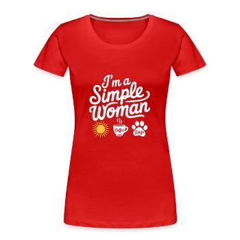 I`m a simple woman like sunshine dogs & coffee - Frauen Premium Bio T-Shirt - Navy - Vorne - Mia (176cm)