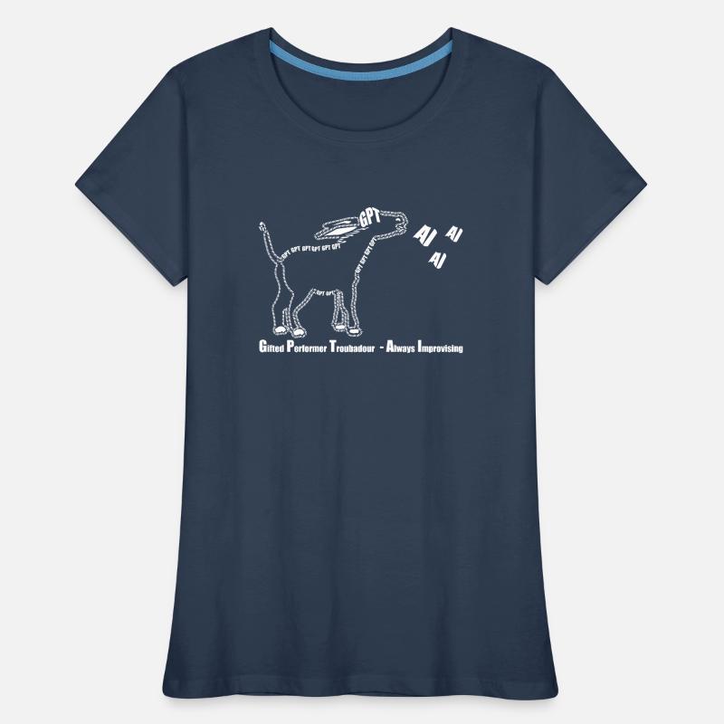 AI Comedy, Funny Chat GPT, Donkey AI Fun bytes v2 Women's Premium Organic T-Shirt