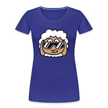 Sheep Sunglasses Party Sheep Lamb Cool Head - Women's Premium Organic T-Shirt - royal blue - Front - Mia (176cm)