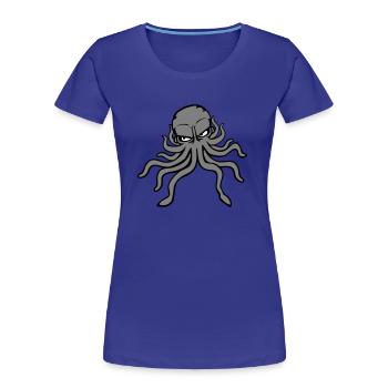 Oktopus Kraken Tintenfisch Kopffüßer böser Blick - Frauen Premium Bio T-Shirt - Königsblau - Vorne - Mia (176cm)