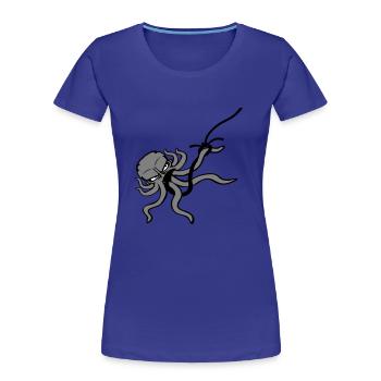 Octopus Fish Hook Angler Caught On Hook Fight - Women's Premium Organic T-Shirt - royal blue - Front - Mia (176cm)