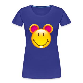 Smiley Mouse - T-shirt bio Premium Femme - bleu roi - Devant - Mia (176cm)