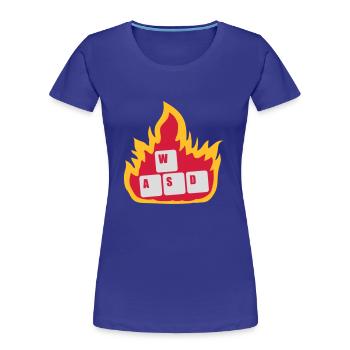 Nerd Computer WASD Keyboard - Women's Premium Organic T-Shirt - royal blue - Front - Mia (176cm)