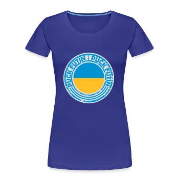 Conception du logo Puck Futin - T-shirt bio Premium Femme - bleu roi - Devant - Mia (176cm)