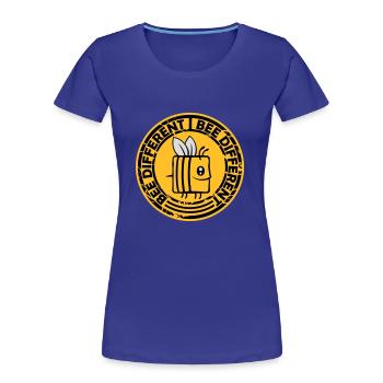bee different saying quote - Women's Premium Organic T-Shirt - royal blue - Front - Mia (176cm)