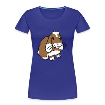 Hase Kaninchen Häschen Nagetier Kleintier niedlich - Frauen Premium Bio T-Shirt - Königsblau - Vorne - Mia (176cm)