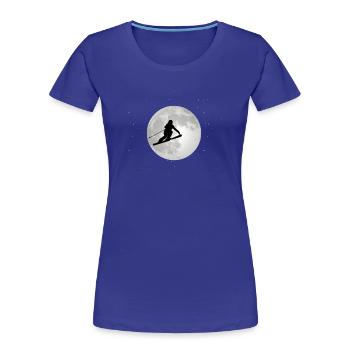 Skifahren Skifahrer Skilaufen Ski fahren Skiing - Frauen Premium Bio T-Shirt - Königsblau - Vorne - Mia (176cm)