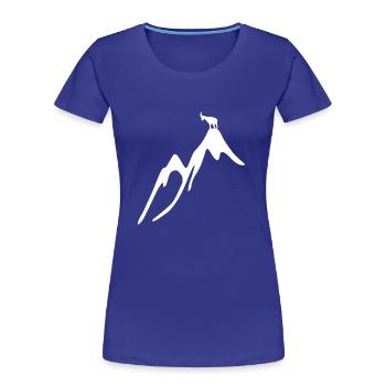 Steinbock auf Berg - Frauen Premium Bio T-Shirt - Königsblau - Vorne - Mia (176cm)