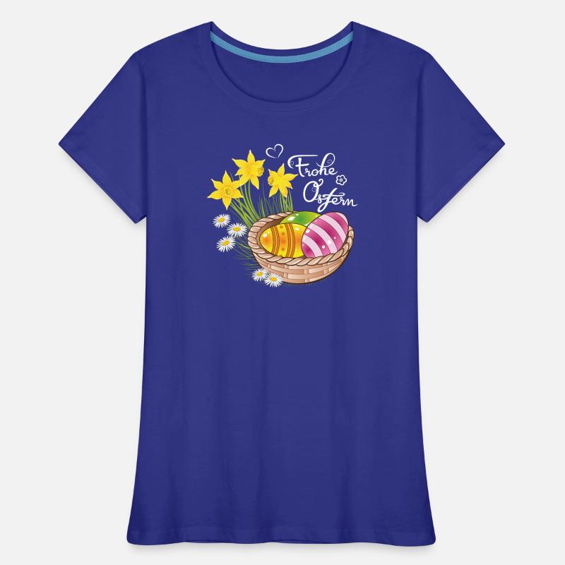 Happy Easter Easter basket Easter eggs Easter flowers eggs Women's Premium Organic T-Shirt