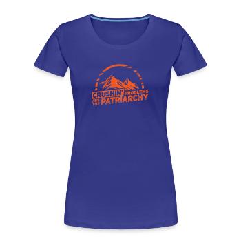Cadeau grimpeur rocher escalade - T-shirt bio Premium Femme - bleu roi - Devant - Mia (176cm)