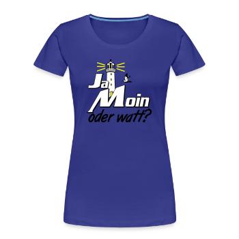 Ostsee Nordsee Shirt , Fun Shirt(25) - Frauen Premium Bio T-Shirt - Königsblau - Vorne - Mia (176cm)