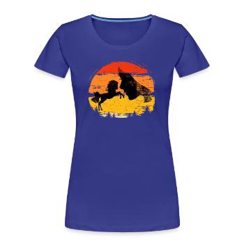 Équitation pour les chuchoteurs de chevaux, équitation pour débutants - T-shirt bio Premium Femme - bleu roi - Devant - Mia (176cm)