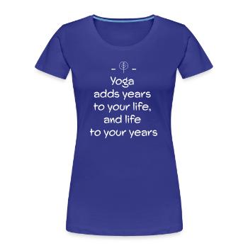 Yoga - Women's Premium Organic T-Shirt - royal blue - Front - Mia (176cm)