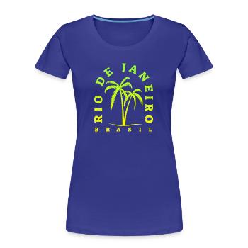Rio Palm Neon Brasil - Women's Premium Organic T-Shirt - royal blue - Front - Mia (176cm)