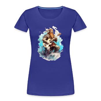 Viking Guitar Rocker Musician Guitarist - Women's Premium Organic T-Shirt - royal blue - Front - Mia (176cm)