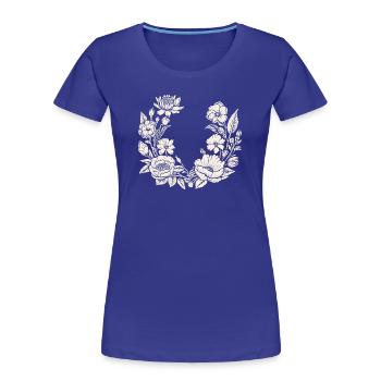 Couronne de fleurs Abeilles Prairie Fleurs de mariage - T-shirt bio Premium Femme - bleu roi - Devant - Mia (176cm)