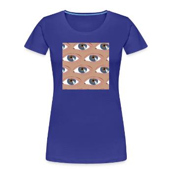 Eyes lined up - Women's Premium Organic T-Shirt - royal blue - Front - Mia (176cm)