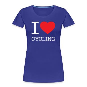 I LOVE CYCLING - Women's Premium Organic T-Shirt - royal blue - Front - Mia (176cm)