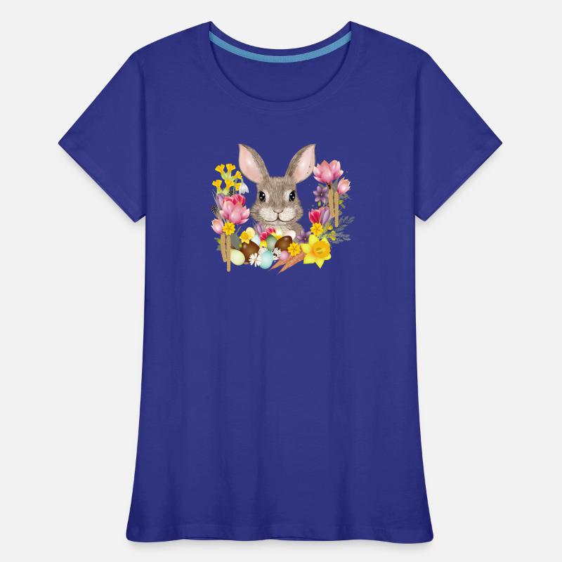 Easter Wreath & Easter Eggs with Rabbit as Easter Bunny Women's Premium Organic T-Shirt