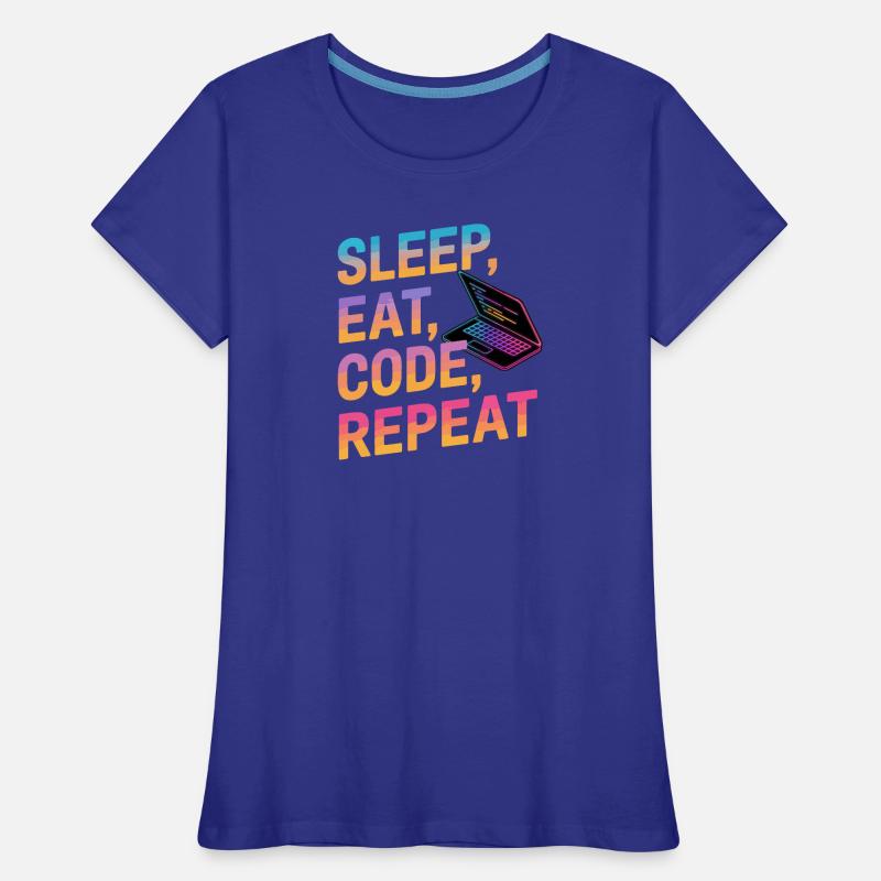 Dormir, manger, coder, répéter T-shirt bio Premium Femme