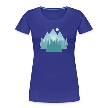 Paysage de montagne astral dans les tons bleus - T-shirt bio Premium Femme - bleu roi - Devant - Mia (176cm)