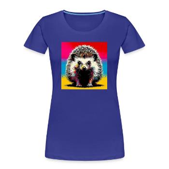 hedgehog - Women's Premium Organic T-Shirt - royal blue - Front - Mia (176cm)