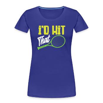 I Beat The Tennis Player Humor - Women's Premium Organic T-Shirt - royal blue - Front - Mia (176cm)