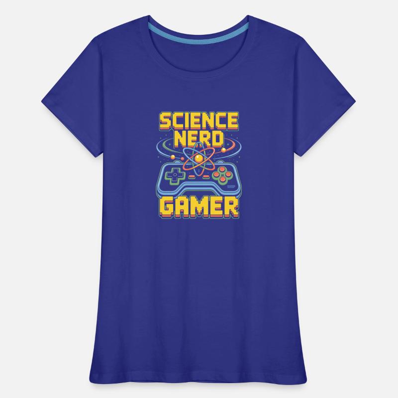 Science Nerd Gamer Atom Controller Wissenschaft Frauen Premium Bio T-Shirt