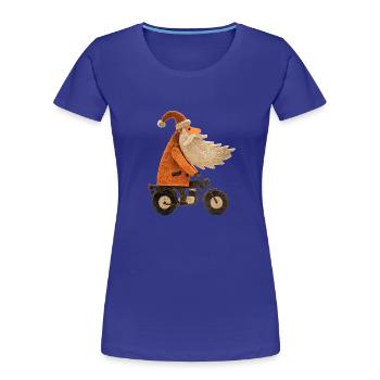 Weihnachtsmann auf Motorrad - Frauen Premium Bio T-Shirt - Königsblau - Vorne - Mia (176cm)