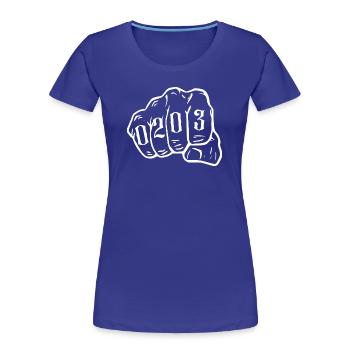 Duisburg Design mit Vorwahl 0203 Ruhrpott Tasche - Frauen Premium Bio T-Shirt - Königsblau - Vorne - Mia (176cm)