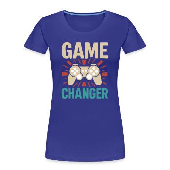 Retro Vintage Gaming - Frauen Premium Bio T-Shirt - Königsblau - Vorne - Mia (176cm)