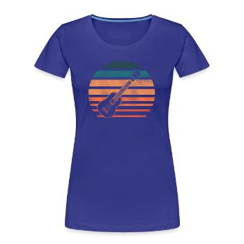 Ukulélé hawaïen ukulélé rétro vintage - T-shirt bio Premium Femme - bleu roi - Devant - Mia (176cm)