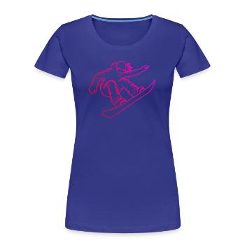 A motif only for snowboards for women - Women's Premium Organic T-Shirt - royal blue - Front - Mia (176cm)