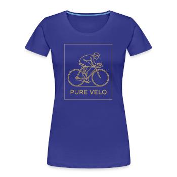 Pure Velo Gold Line Radfahrer - Frauen Premium Bio T-Shirt - Königsblau - Vorne - Mia (176cm)