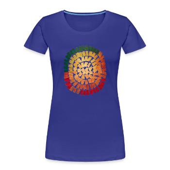 Farbspirale Pinselstrich - Frauen Premium Bio T-Shirt - Königsblau - Vorne - Mia (176cm)