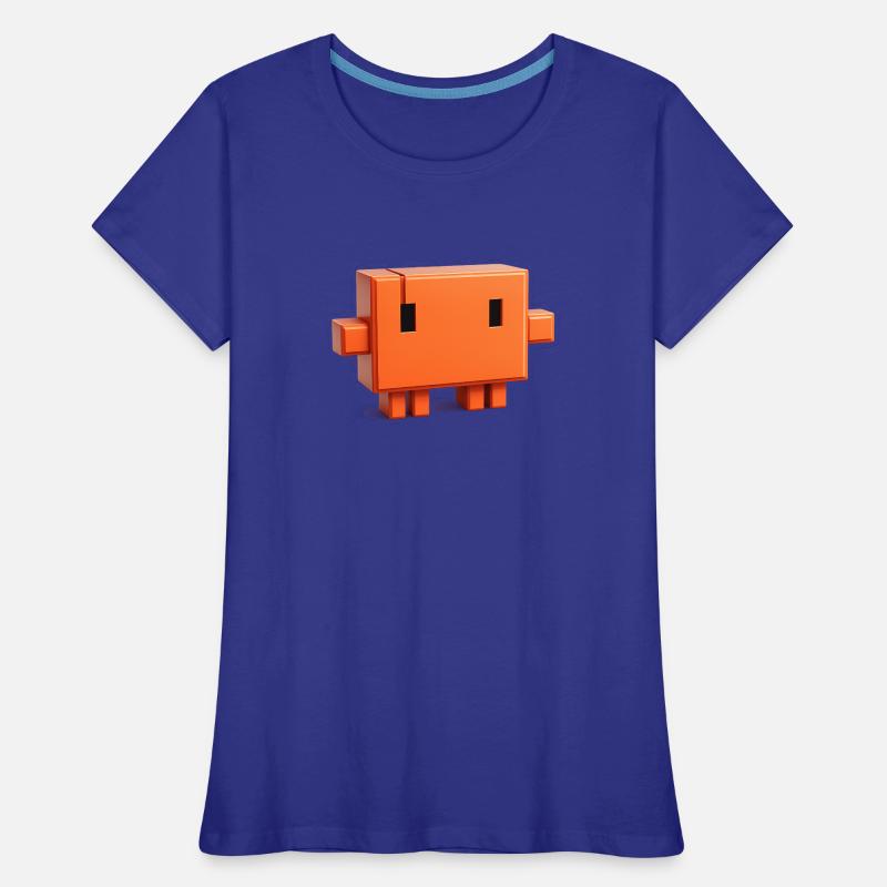 Claude Code Pixel 3D Maskottchen süßer Dev-Aufkleber Frauen Premium Bio T-Shirt