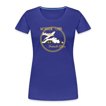 Bergfliegende französische Alpen - Frauen Premium Bio T-Shirt - Königsblau - Vorne - Mia (176cm)