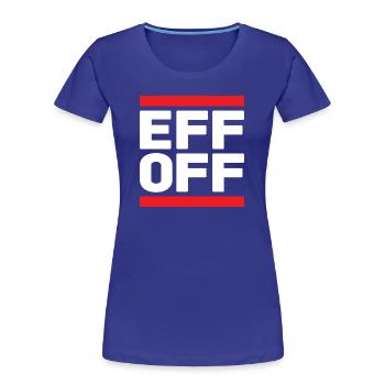 Slogan en rouge blanc - T-shirt bio Premium Femme - bleu roi - Devant - Mia (176cm)