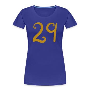 29 - Women's Premium Organic T-Shirt - royal blue - Front - Mia (176cm)