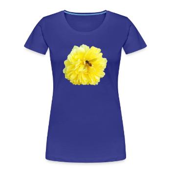 Yellow_Rose_-_Bee_Nature_Photography - Women's Premium Organic T-Shirt - royal blue - Front - Mia (176cm)