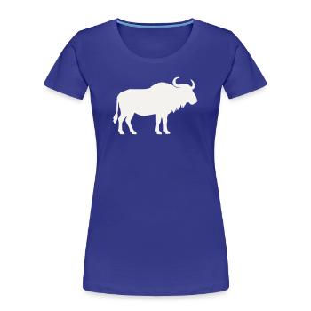 Wilder Bison Silhouette - Frauen Premium Bio T-Shirt - Königsblau - Vorne - Mia (176cm)