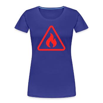 Flammable Warning Solid Icon Fire Hot - Women's Premium Organic T-Shirt - royal blue - Front - Mia (176cm)