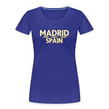 Madrid – Spain - Women's Premium Organic T-Shirt - royal blue - Front - Mia (176cm)